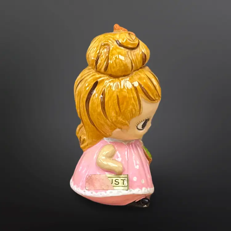 1960s Josef Originals Big Eyed Girl August Birthday Figurine Made In Japan READ