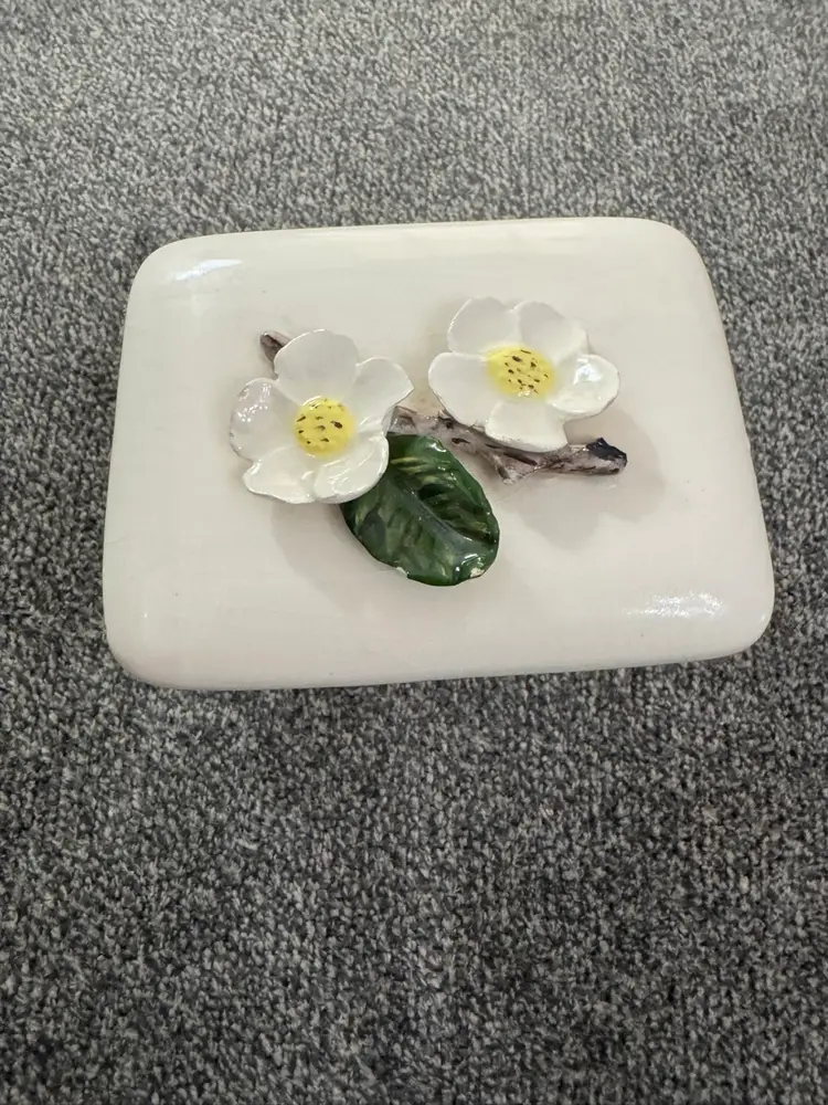 Porcelain Magnolia Trinket Box