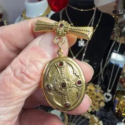 Vintage Vatican Signed Locket Brooch