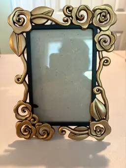 Elsa Vintage Victorian Style Ornate Bronze Floral Scrolls Art Frame 4” X 8” PO