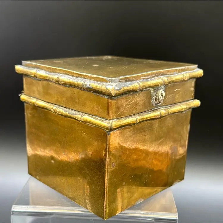 Vintage brass trinket box from India