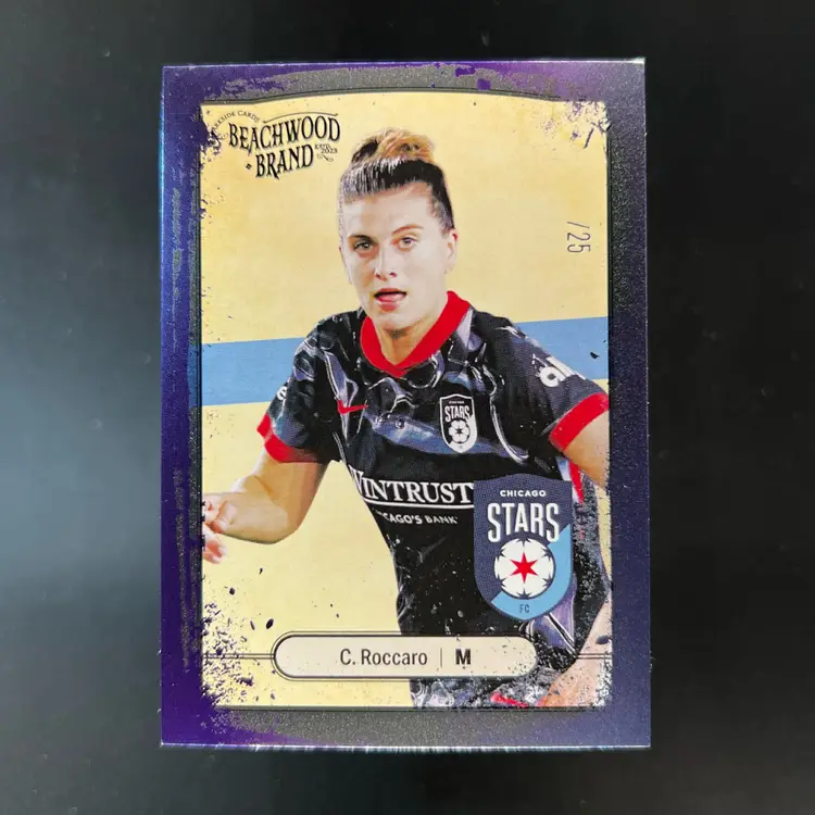 Cari Roccaro 2025 Beachwood Brand Blue Foil /25 Soccer Card