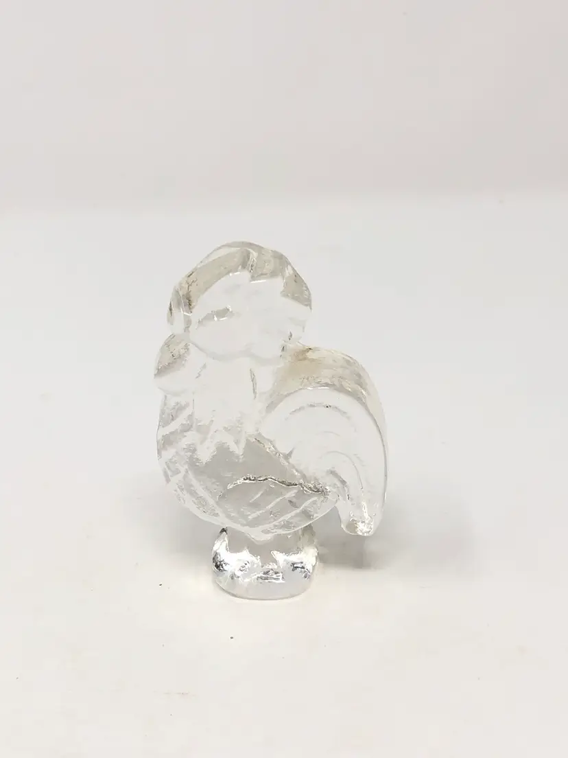 Clear Art Glass Standing Rooster
