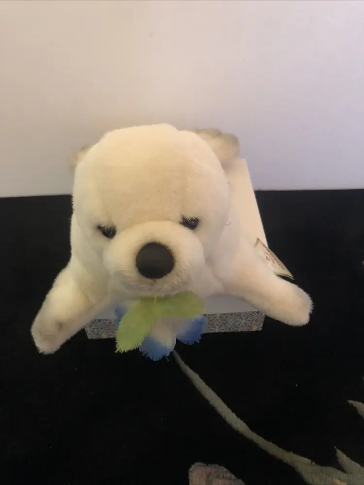 NWT! Aurora World White Grey Baby Sealion Seal Plush Stuffed Animal Soft Toy 8"