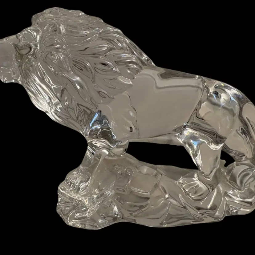 LION Wonders of the Wild" Lead Crystal Figurine Vintage Princess House Germany