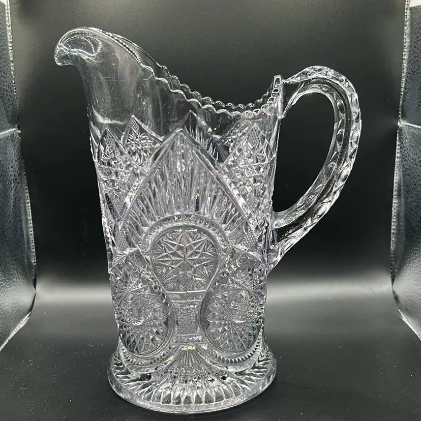 Imperial glass pitcher, horseshoe curved pattern