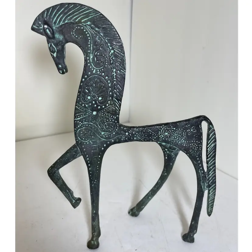 Bronze Etruscan Horse Sculpture Mid Century. Weinberg 60s
