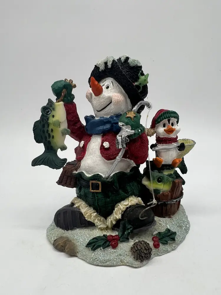 Resin Fisherman Snowman