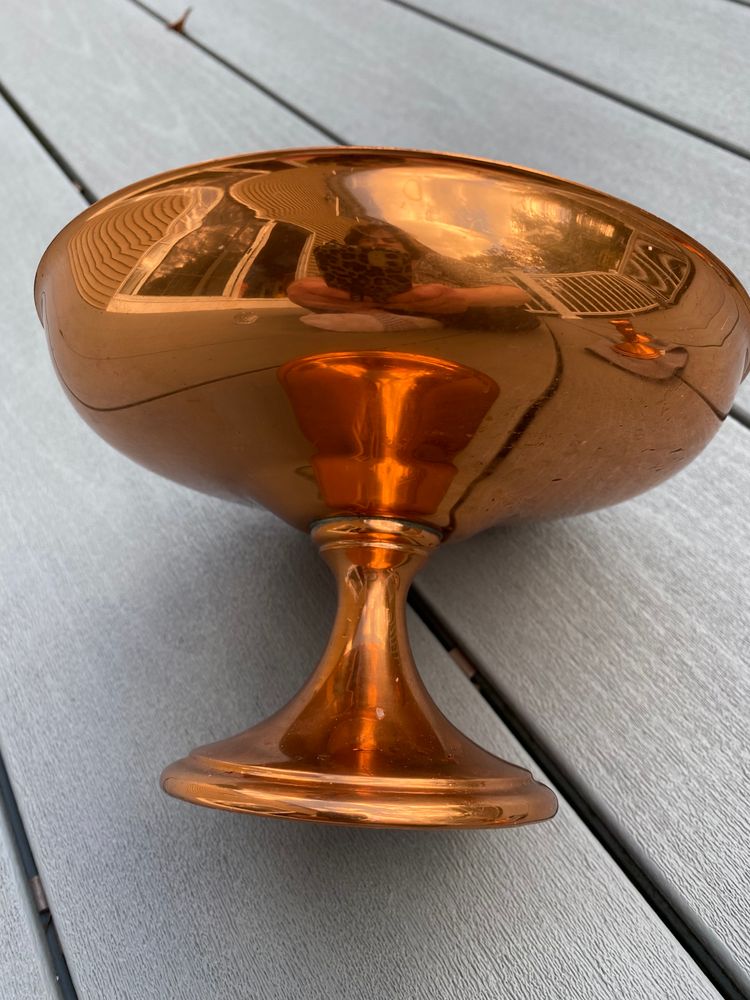 MCM COPPER CRAFT GUILD FOOTED BOWL, CANDY DISH, OR COMPOTE