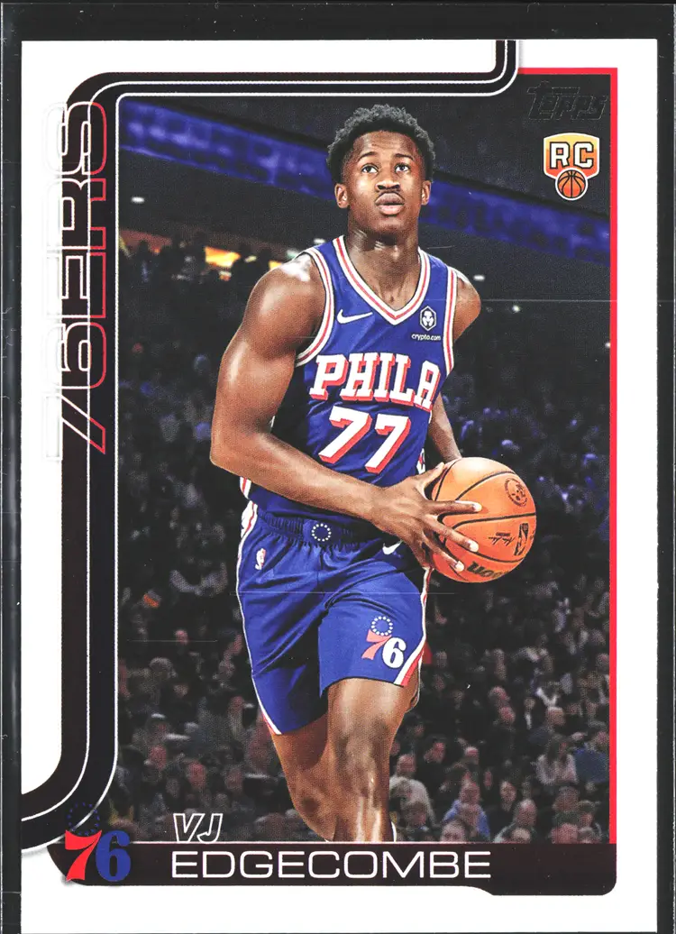 VJ Edgecombe 2025 Topps 76ers Rookie Basketball Card RC