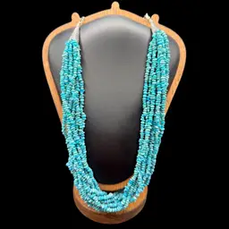 Carolyn Pollack Relios Sterling Silver 10 Strand Turquoise Beaded Necklace 17+3”