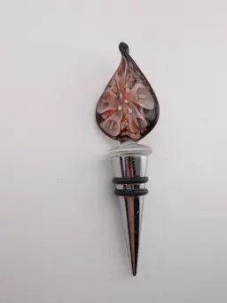 Art glass wine stopper, black