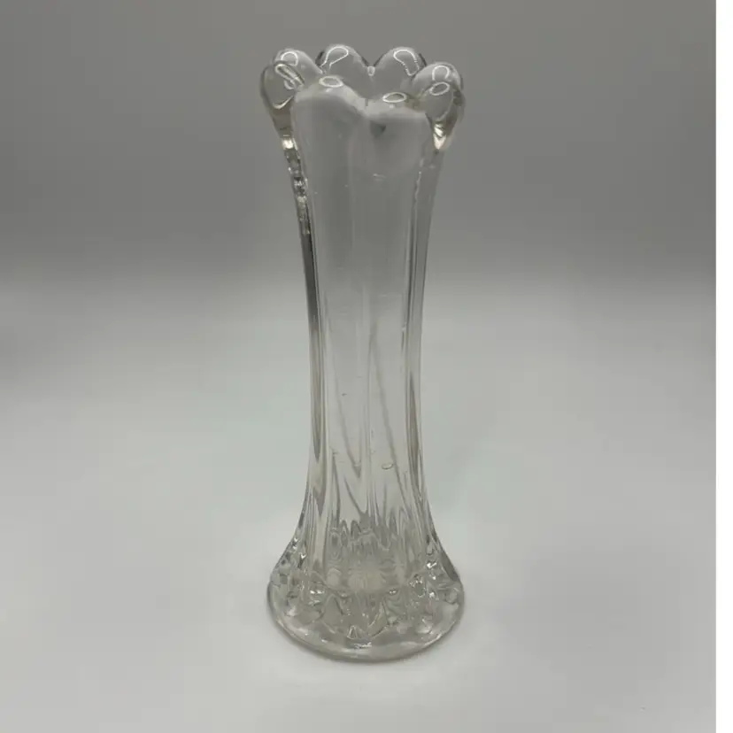 Miniature 5" Swung Glass Clear Vase