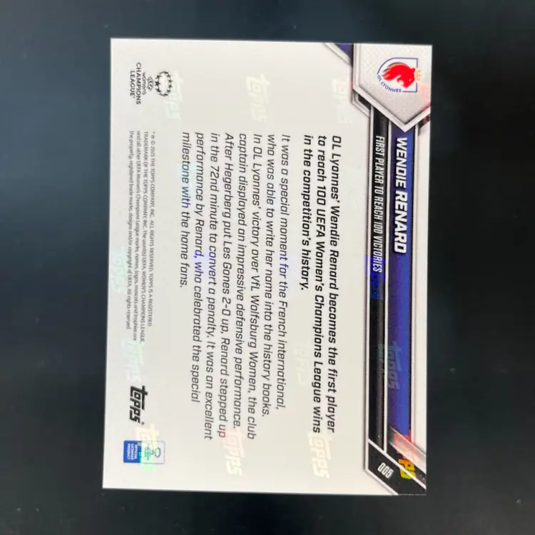 Wendie Renard 2025 Topps Now #5 Lyon Soccer Card