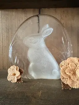 Vintage Zajecar 24% Lead Crystal Bunny  Rabbit Paperweight From Yugoslavia.