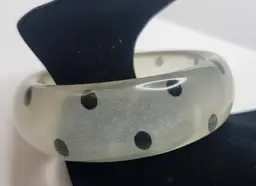 #6 Lucite Polka Dot Bangle Bracelet