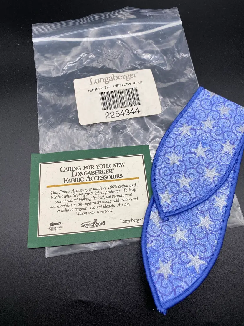 Longaberger Basket Tie For Handle New Century Star Pattern Vintage 2000