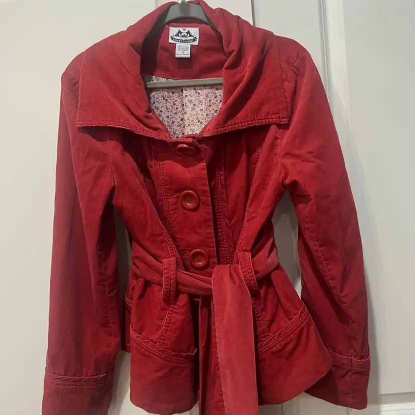 013.  Jacket Vintage Red Rust Corduroy Coast 2 Coast Brand
