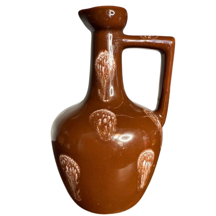Leroux Glazed Ceramic Pottery Brown Jug