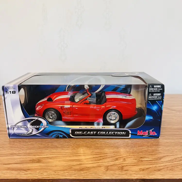 Shelby Series 1 Red with White Stripes 1:18 Diecast Model Car by Maisto