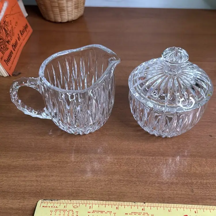 Vintage Crystal Sugar And Creamer