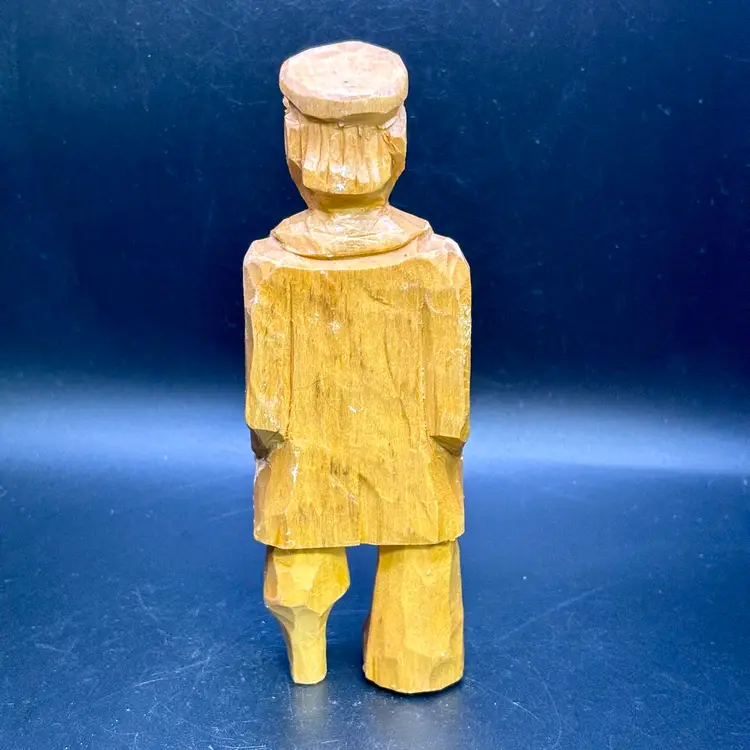 Wooden Hand Carved Sailor Captain Peg Leg 6.25”