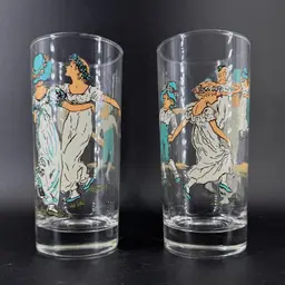 Set of 2 Kate Greenaway Glass Cups