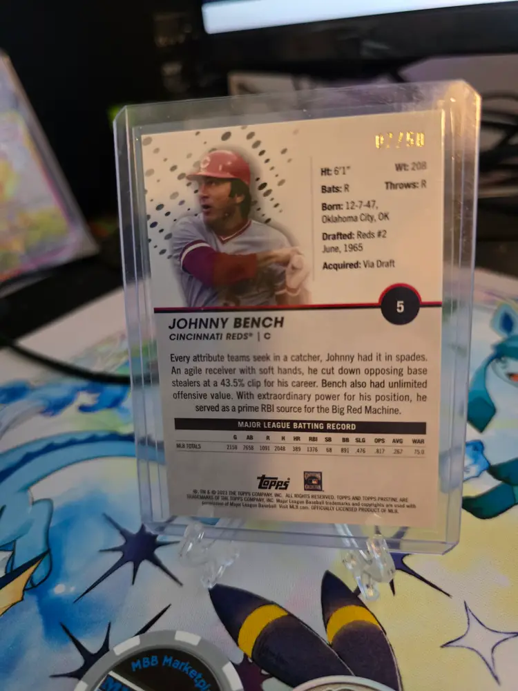 2023 Johnny Bench Topps Pristine Gold /50