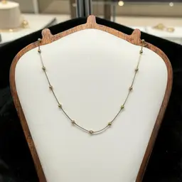 Italy 925 Sterling Silver Gold Vermeil Dainty Orb 18” Station Necklace 5.4g