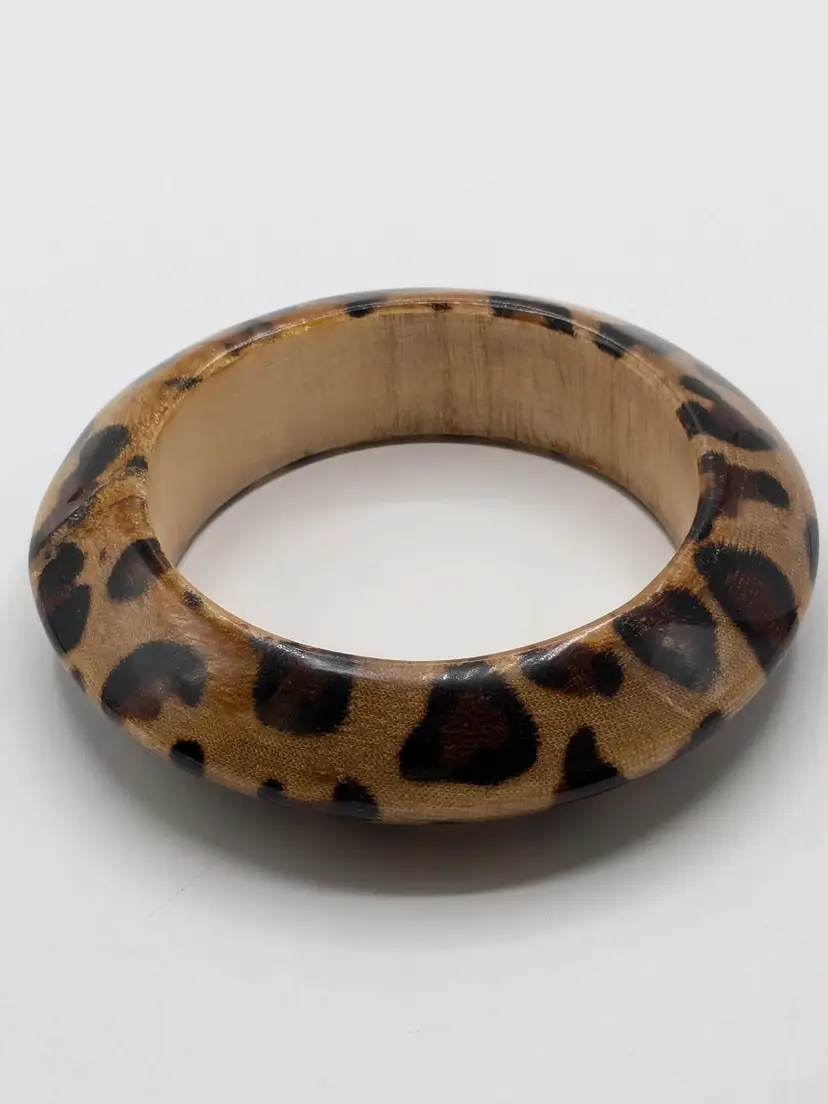 Leopard Print Bangle Bracelet Safari Jewelry