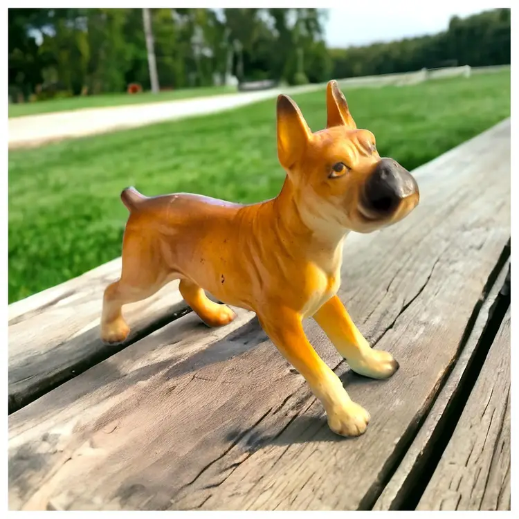Vintage Norcrest Japan Boxer Dog Porcelain Figure