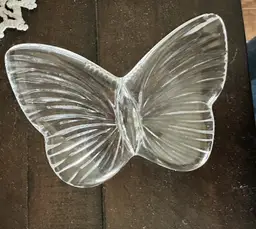 Vintage Waterford Clear Crystal Butterfly Paperweight Figurine Signed