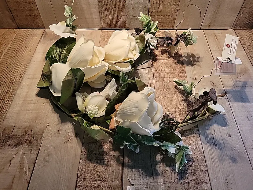 Home Interiors Magnolia Swag Homco White Flower UNUSED Vine Floral TAGS Decor