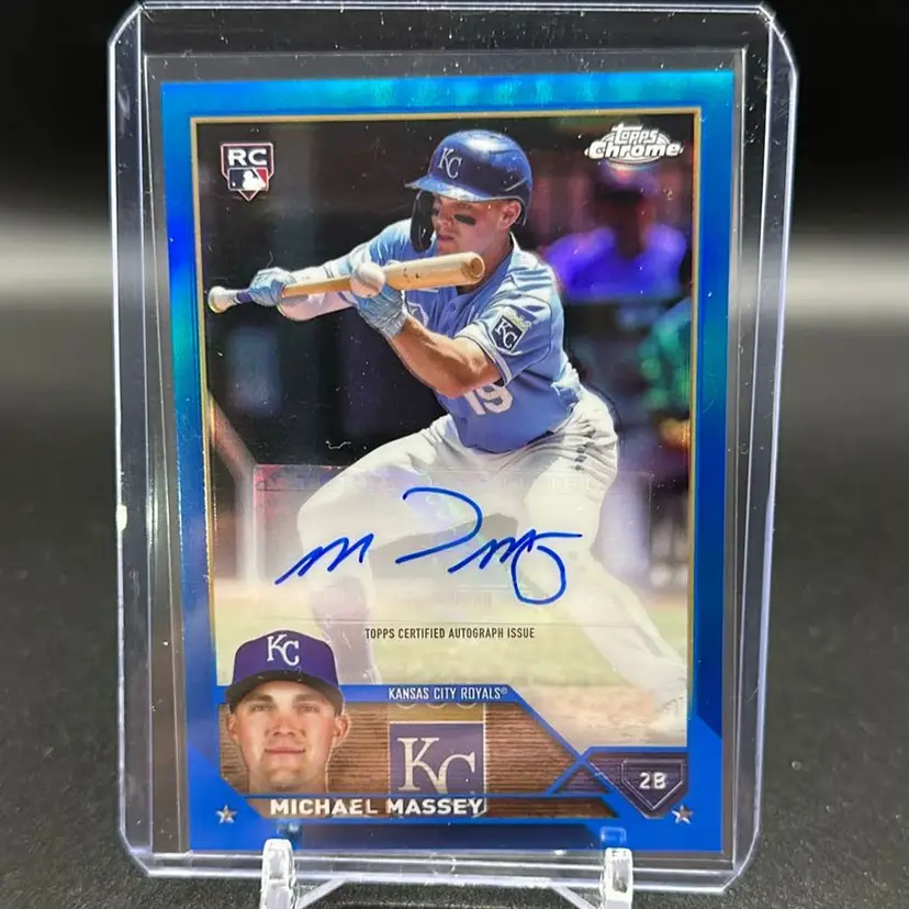 Michael Massey 2023 Topps Chrome Update RC Auto Blue /150 Kansas City Royals
