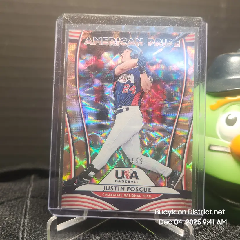 2020 Donruss Team USA - Justin Foscue Texas Rangers 118/999