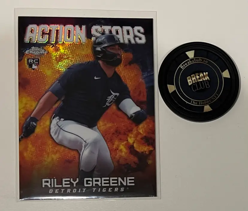 Riley Greene RC Action Stars Chrome Detroit Tigers