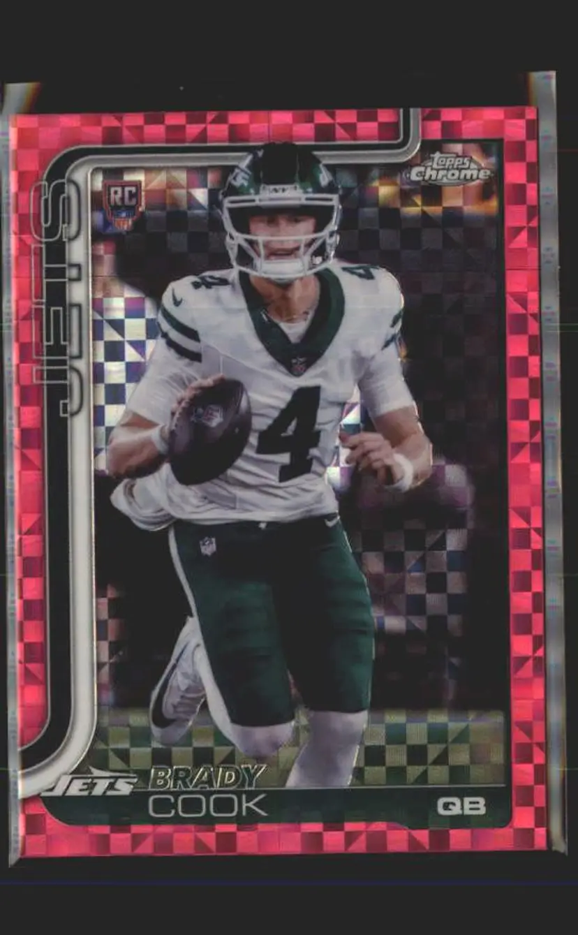 Brady Cook 2025 Topps Chrome #319 Hot Pink X-Fractor - (140) - New York Jets