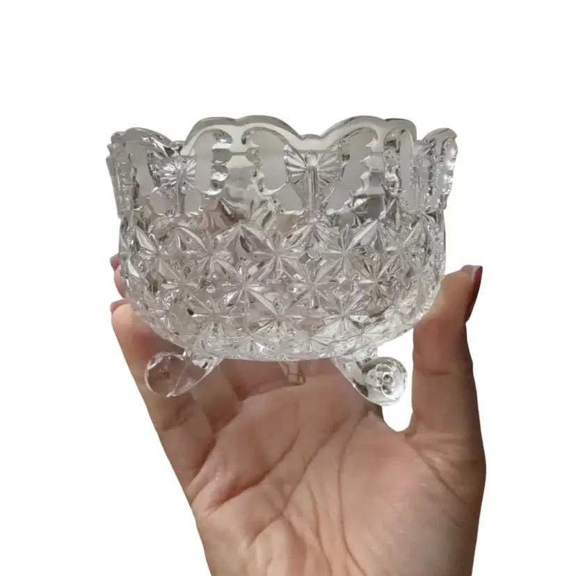 Hofbauer Papillon Crystal Bowl: Frosted Butterfly Rim