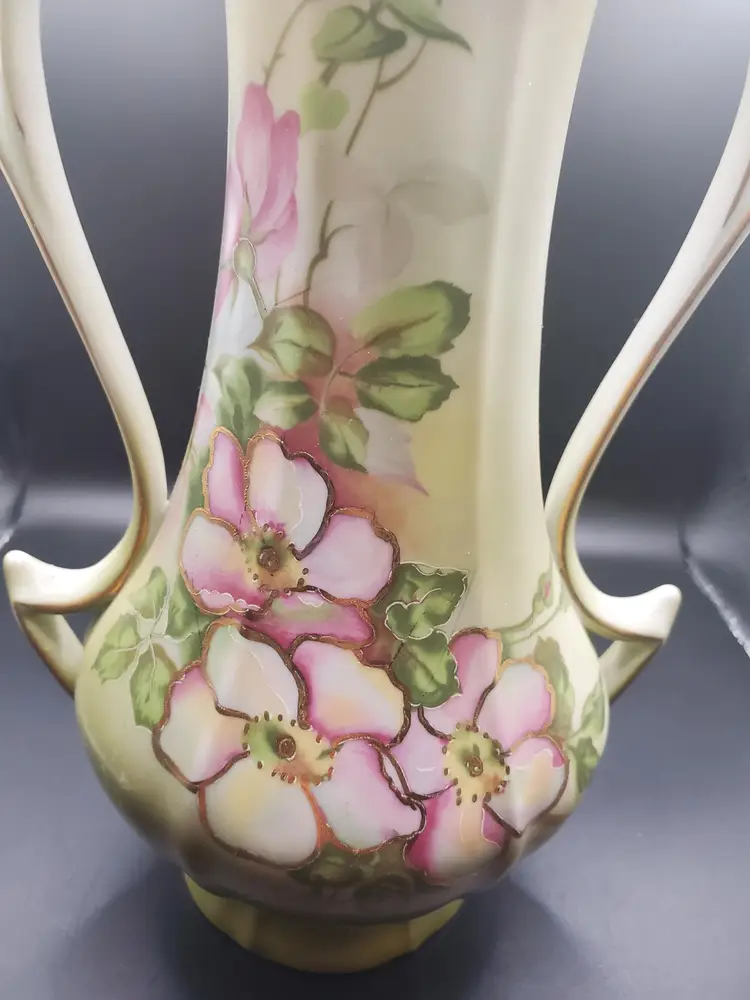 Nippon Handpainted Lidded Vase