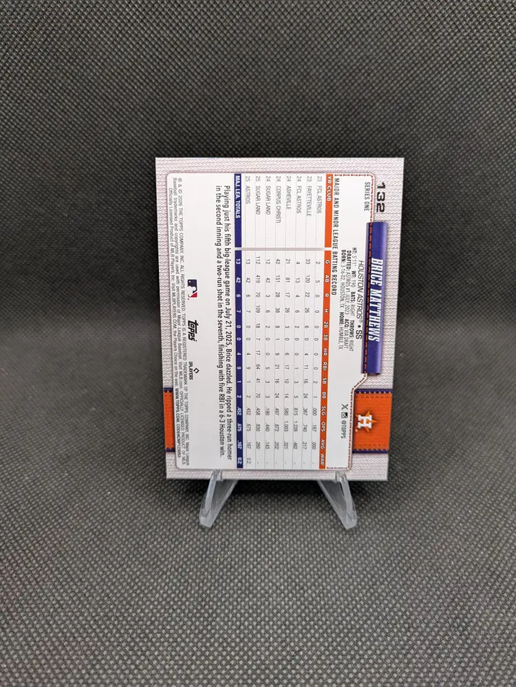 Brice Matthews 2026 Topps Sand Glitter Rookie Card (RC) #132 - Houston Astros