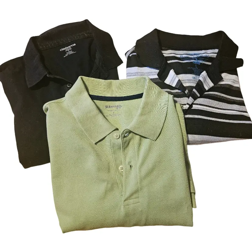 Lot of 3 Men's Short Sleeve Polo Shirts Large