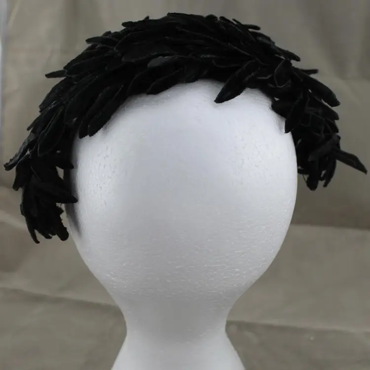 Vintage Black Velvet Hat Headband