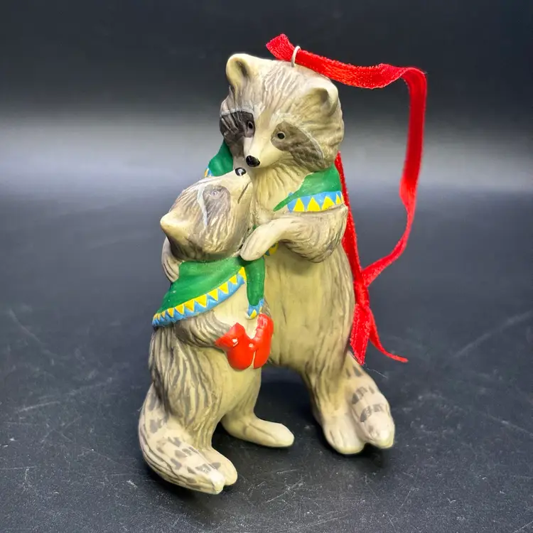 2003 Hallmark Keepsake Raccoon Ornament Safe and Snug