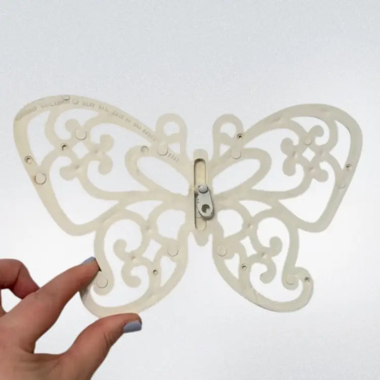 Large 9in White Burwood Butterfly Wall Decor