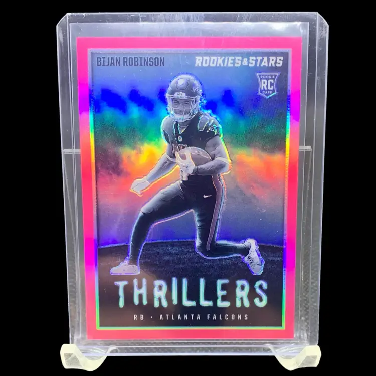 23 Rookies & Stars Bijan Robinson Thrillers Pink /75. Atlanta Falcons
