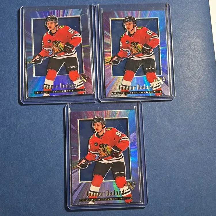 2023-24 Skybox E-X 2000 Rookies Connor Bedard #109 Rookie RC Bundle - Chicago Blackhawks