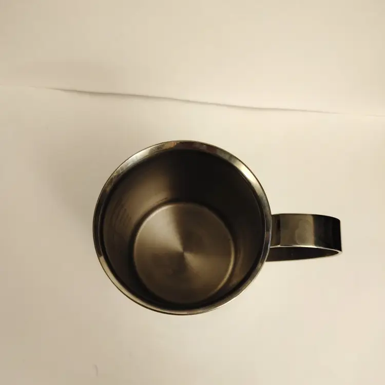 Morico #450 Model Stainless Steel Mug. Made in Japan. 4.25 inches high.