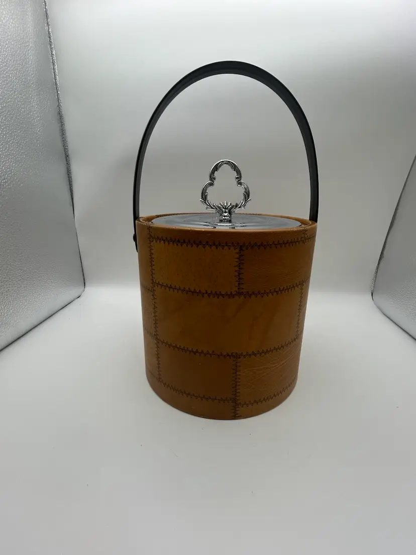 Faux Leather Ice Bucket - Irvinware - VTG