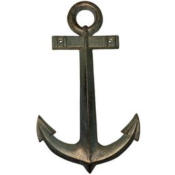 Metal Anchor Wall Hanging Blue/green And Gold 14.5”tall X 8.25”wide X 3/4” Deep