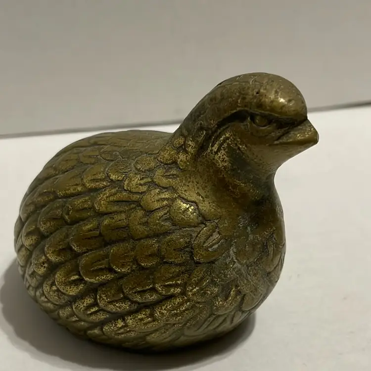 Vintage Set of Two Brass Quails - Mid-Century Home Decor